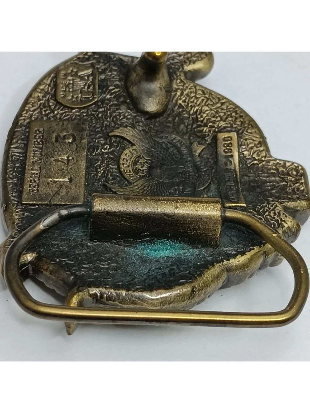 1980 Texas Longhorn 3D Belt Buckle Mad in USA Great American Buckle Co